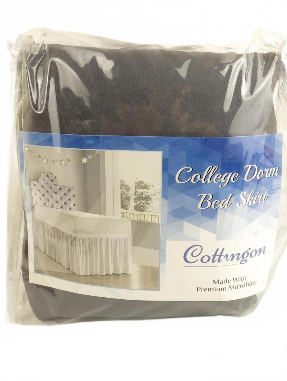 New Cottingon Twin XL 46" Drop College Dorm Microfiber Bed Skirt Dark Grey